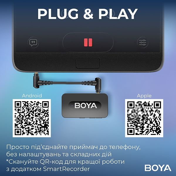 Фото - Микрофон для смартфона Boya BY-V35 TRS for camera Black