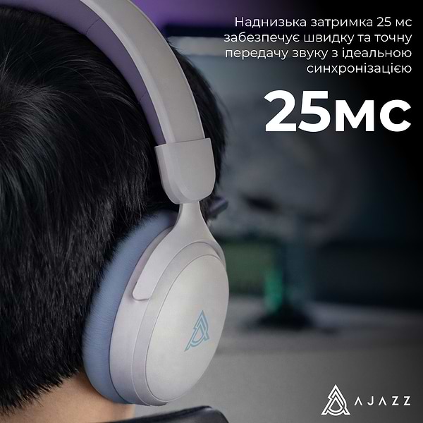 Фото - Гарнітура бездротова ігрова Ajazz AHM08 MAX 3-Mode White (AHM08-MAX-PWB)