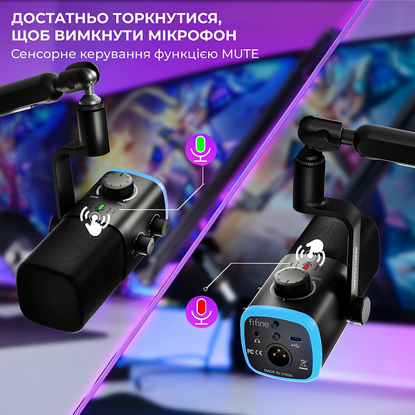 Фото - Мікрофон для компьютера Fifine AM9 XLR/USB Black