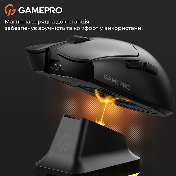 Фото - Мышь беспроводная игровая GamePro Genesis Wizard Wireless/Bluetooth/USB PixArt PAW3311 Sensor Black (GM160B)