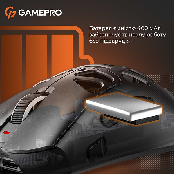 Фото - Мышь беспроводная игровая GamePro Genesis Spider Wireless/Bluetooth/USB PixArt PAW3311 Sensor Black (GM870B)