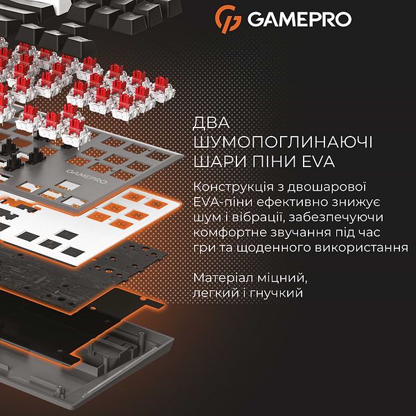 Фото - Клавіатура дротова GamePro Genesis Joker Outemu Red Swithes USB Gray (MK124G)