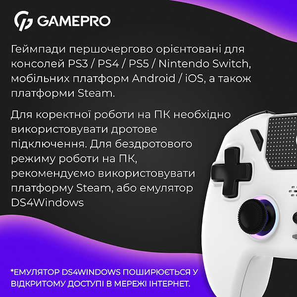 Фото - Геймпад GamePro GPS20W White