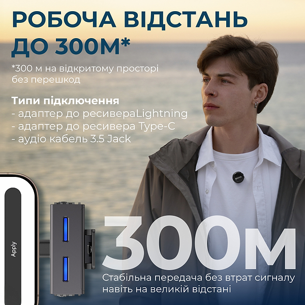 Фото - Микрофон для смартфона Boya LINK 3-01 Type-C/TRS/Lightning Black