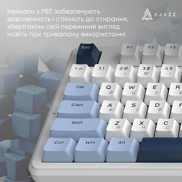 Фото - Клавиатура проводная игровая Ajazz AK870 V2 Flying Fish Switch White USB-C (AK870-V2-FF-BWB)