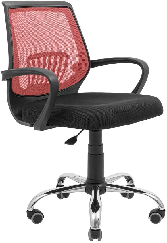 Фото - Кресло офисное Richman Стар Хром Пиастра Сетка черная + красная