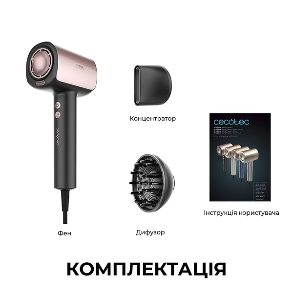 Фото - Фен Cecotec DryGlam Nano Plasma Black (A01_EU01_100150)