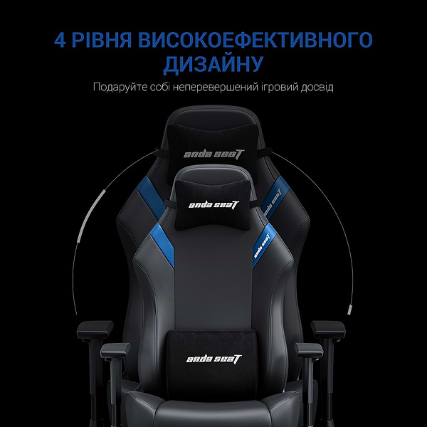 Фото - Кресло для геймеров Anda Seat Luna Size L Black/Blue PVC (AD18-44-BS-PV)