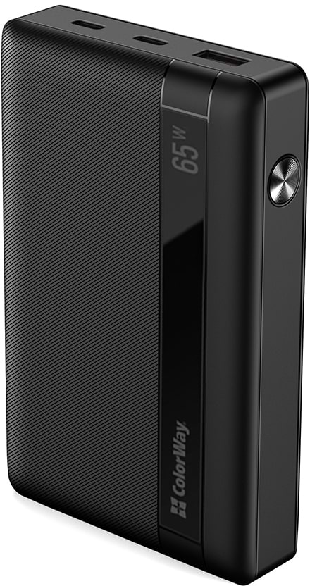 Батарея мобільна Colorway 20 000 mAh Powerful USB QC3.0 + USB-C Power Delivery 65W Black (CW-PB200LPA3BK-PDD) - Фото 1