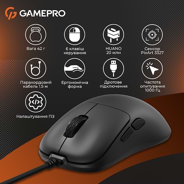 Фото - Миша дротова ігрова GamePro GM690B