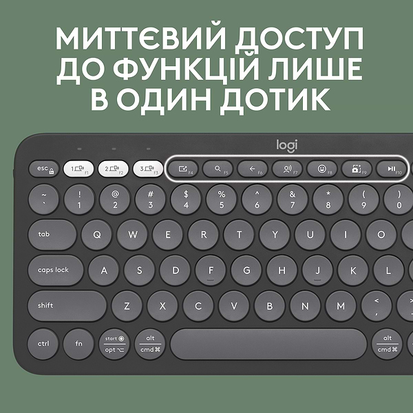 Фото - Клавіатура бездротова Logitech K380s Pebble Keys 2 Graphite Bluetooth (920-011851)
