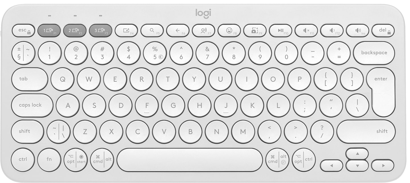Клавиатура беспроводная Logitech K380s Pebble Keys 2 White Bluetooth (920-011852) - Фото 1