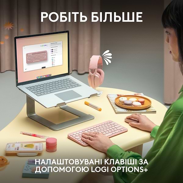 Фото - Клавіатура бездротова Logitech K380s Pebble Keys 2 White Bluetooth (920-011852)