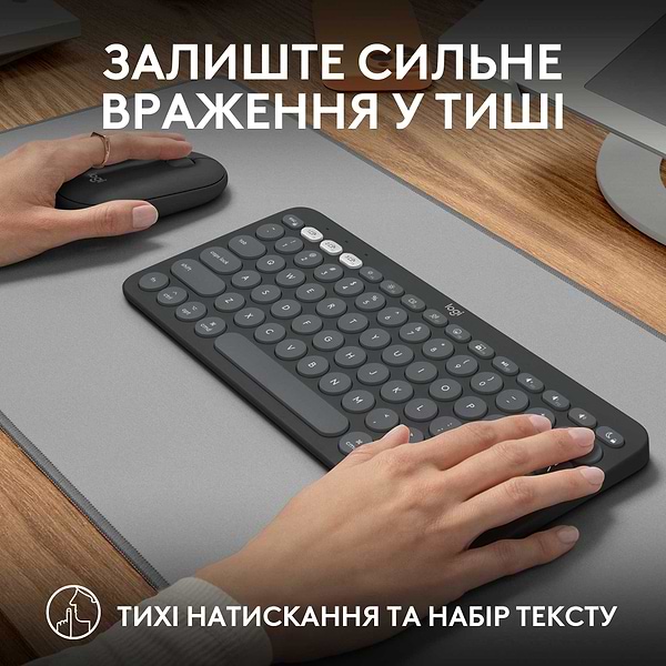 Фото - Клавиатура+мышь беспроводная Logitech Pebble 2 Combo for Mac Graphite Bluetooth (920-012244)