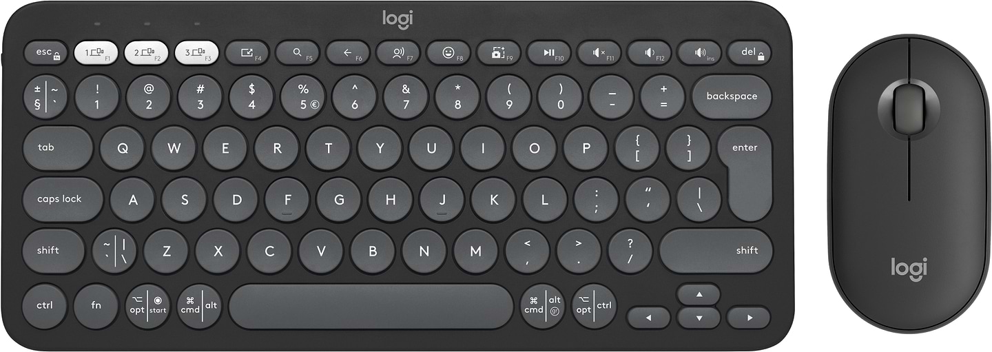 Клавиатура+мышь беспроводная Logitech Pebble 2 Combo Graphite Wireless (920-012239) - Фото 1