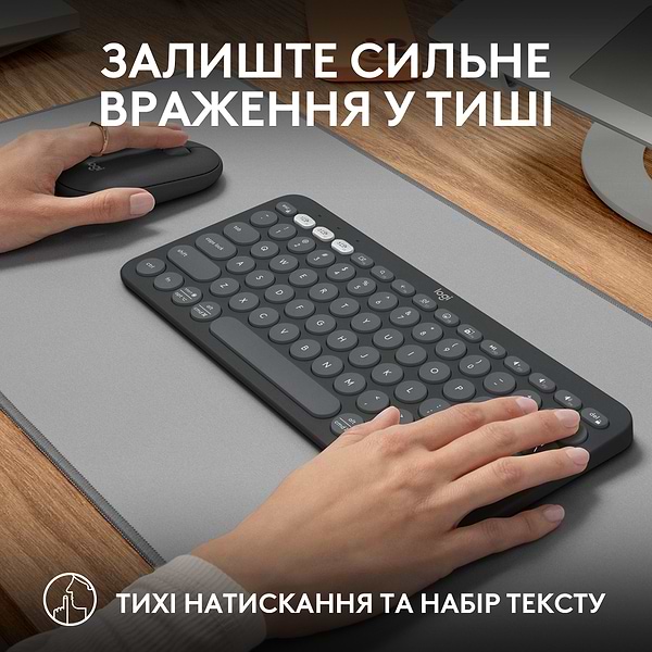 Фото - Клавиатура+мышь беспроводная Logitech Pebble 2 Combo Graphite Wireless (920-012239)