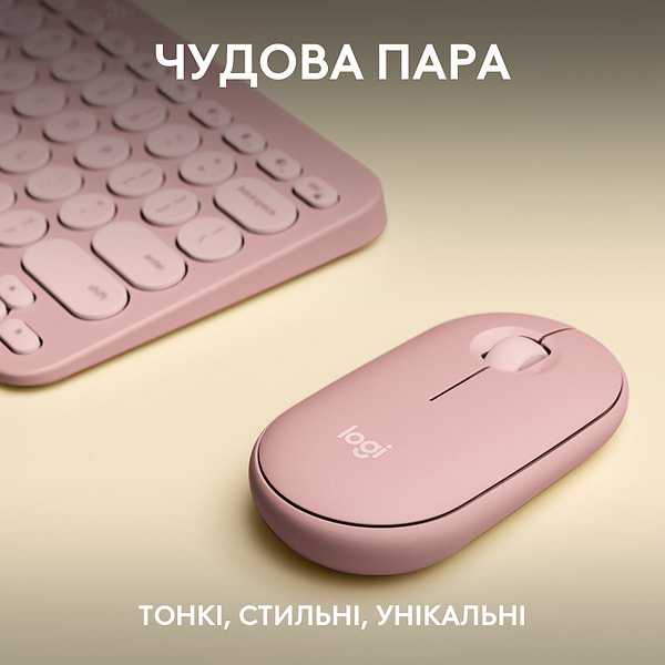 Фото - Клавіатура + миша бездротова Logitech Pebble 2 Combo Rose Wireless (920-012241)