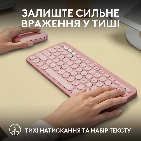 Фото - Клавіатура + миша бездротова Logitech Pebble 2 Combo Rose Wireless (920-012241)