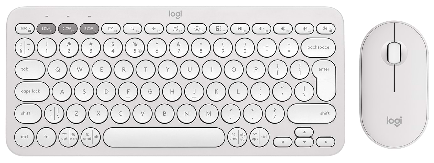 Клавиатура+мышь беспроводная Logitech Pebble 2 Combo White Wireless (920-012240) - Фото 1