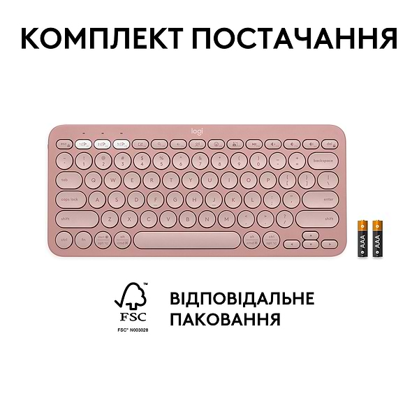Фото - Клавиатура беспроводная Logitech K380s Pebble Keys 2 Rose Bluetooth (920-011853)
