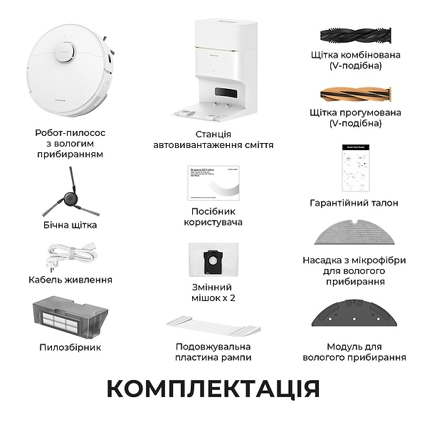 Фото - Робот-пылесос моющий Dreame D20 Pro Plus White (RLD43SD-wh)