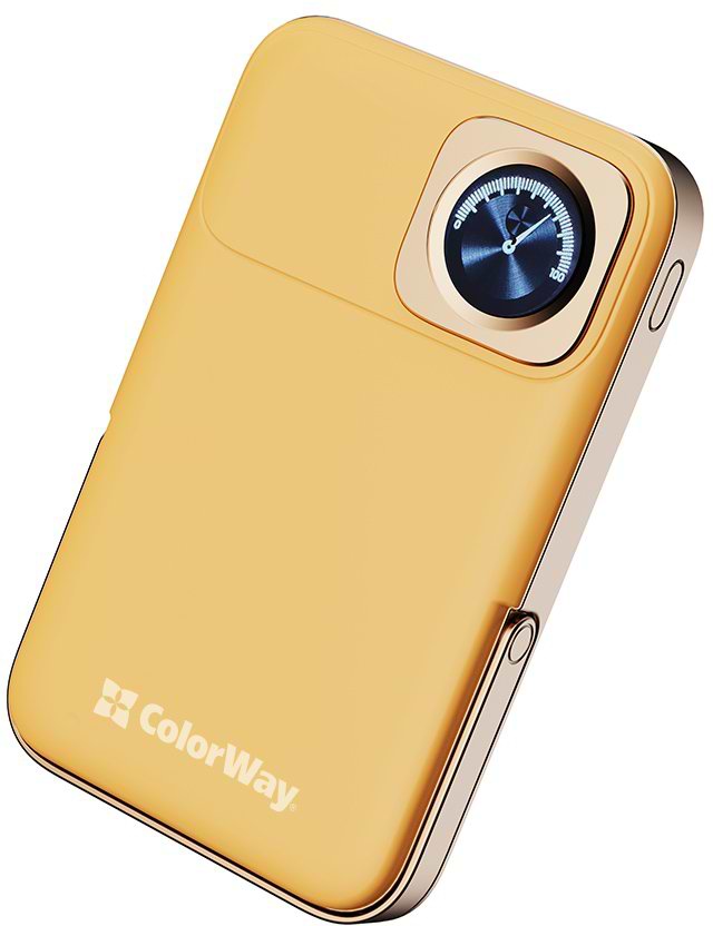 Батарея мобильная Colorway Power Bank 10 000 mAh 15W MagSafe & Watch Wireless Amber USB-C PD 22.5W (CW-PB100LPA2Y-WPDD)