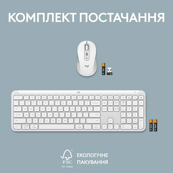 Фото - Клавіатура + миша бездротова Logitech Signature Slim Combo MK950 White (920-012491)
