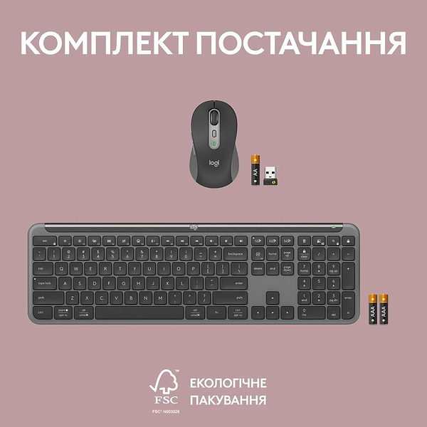 Фото - Клавиатура+мышь беспроводная Logitech Signature Slim Combo MK950 for Business Graphite (920-012508)