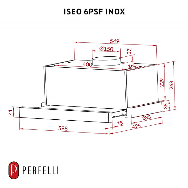 Фото - Витяжка вбудована Perfelli ISEO 6PSF INOX