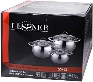 Фото - Набір посуду Lessner 55868 6 пр.