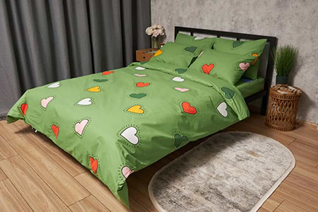 Комплект постільної білизни Moon&Star Бязь Gold Люкс Rainbow Hearts 160х220х22 нав. 2х40х60 (MS-820005385)