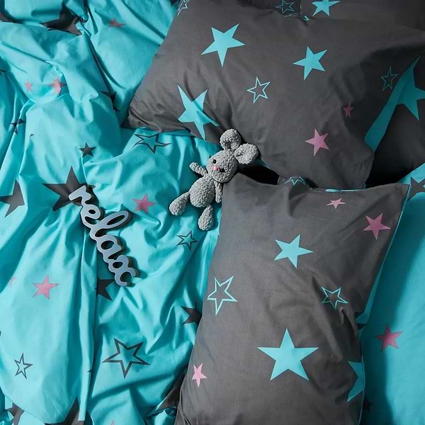 Фото - Комплект постільної білизни Moon&Star Бязь Gold Люкс Starry Skies 160х220 нав. 4х50х70 (MS-820007023)