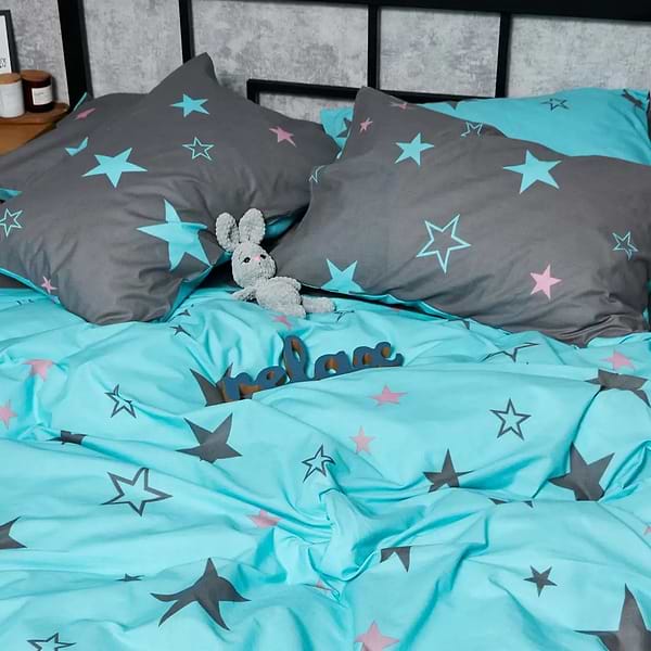 Фото - Комплект постільної білизни Moon&Star Бязь Gold Люкс Starry Skies 160х220 нав. 4х50х70 (MS-820007023)