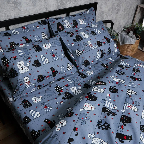 Фото - Комплект постельного белья детский Moon&Star 110х140 нав. 2х40х40 Feline Fun Бязь Gold Люкс (MS-830000232)