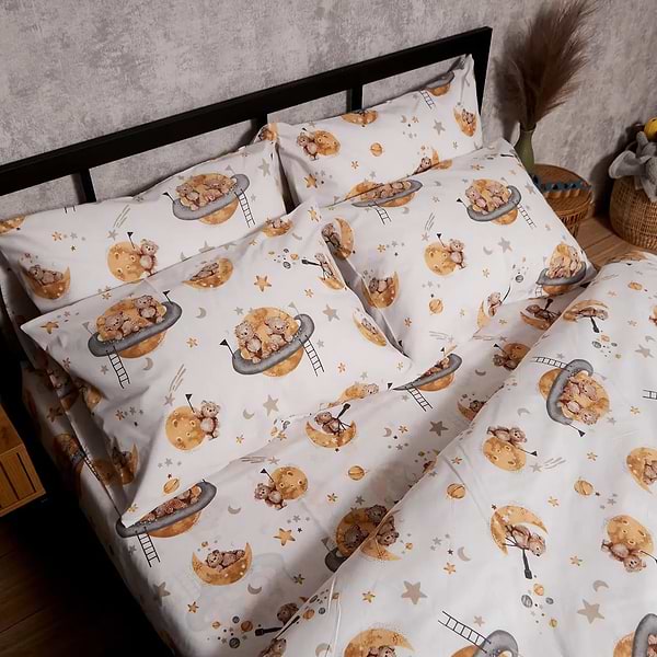 Фото - Комплект постільної білизни Moon&Star Бязь Gold Люкс Teddy Dreams King Size 220x240 нав. 2х40х60 (MS-820009835)