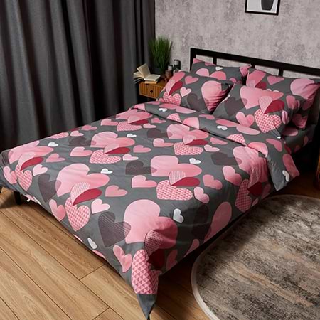 Комплект постельного белья Moon&Star Бязь Gold Люкс Blush Love 143х210 см нав. 2х50х70 (MS-820008801)