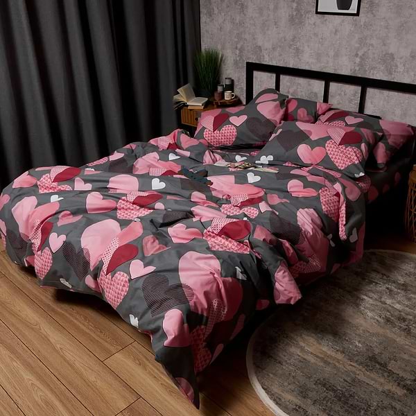 Фото - Комплект постільної білизни Moon&Star Бязь Gold Люкс Blush Love King Size 220x240 нав. 2х50х70 (MS-820008786)