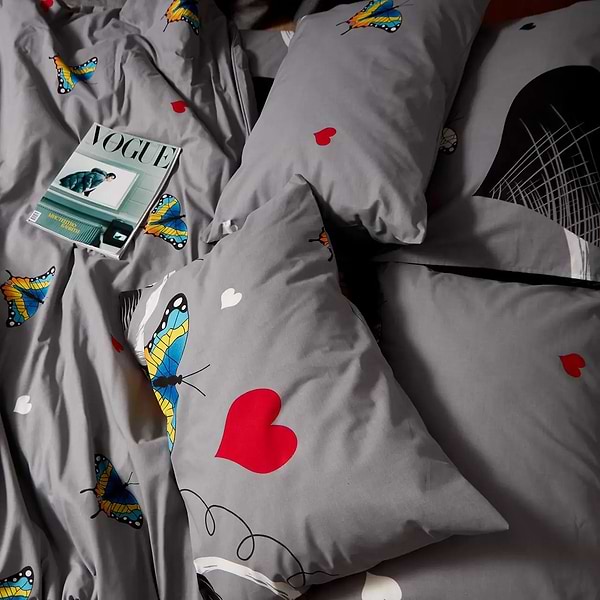 Фото - Комплект постельного белья Moon&Star Бязь Gold Люкс Butterfly Love 143х210 см нав. 2х70х70 (MS-820008872)