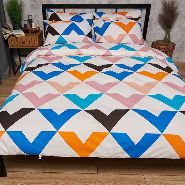 Фото - Комплект постільної білизни Moon&Star Бязь Gold Люкс Color Clash King Size 220x240 нав. 4х70х70 (MS-820008964)