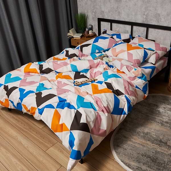 Фото - Комплект постільної білизни Moon&Star Бязь Gold Люкс Color Clash King Size 220x240 нав. 4х70х70 (MS-820008964)