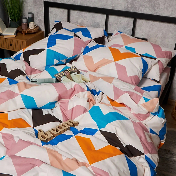 Фото - Комплект постельного белья Moon&Star Бязь Gold Люкс Color Clash 160х220х2 нав. 4х70х70 (MS-820008994)