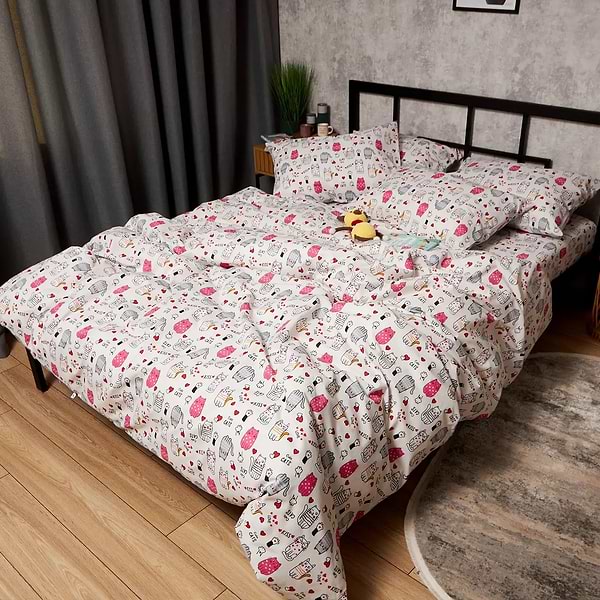 Фото - Комплект постільної білизни Moon&Star Бязь Gold Люкс Cute Cats 143х210 см нав. 2х40х60 (MS-820009080)
