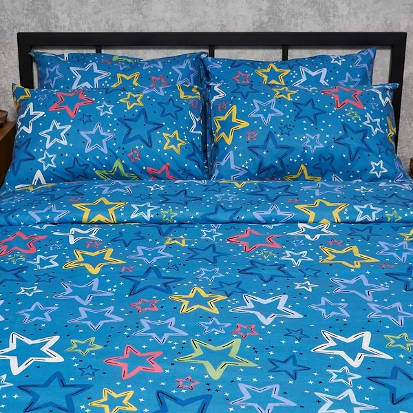 Фото - Комплект постельного белья Moon&Star Бязь Gold Люкс Galaxy Dreams King Size 220x240 нав. 4х70х70 (MS-820009279)