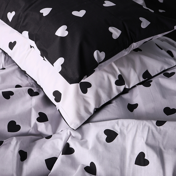 Фото - Простынь двуспальная MirSon Бязь Kids Time 17-0669 Black and White Love 70х190x10 см (2200010180411)