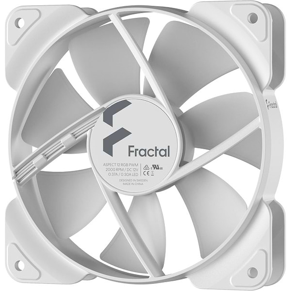 Фото - Корпусный вентилятор Fractal design Вентилятор для корпусу 120 мм RGB PWM White Frame Aspect 12 RGB PWM White Frame