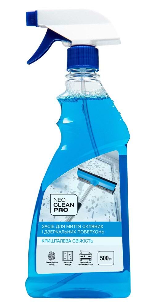 Засіб для чищення скла NeoCleanPro Кришталева свіжість,розпилювач, 500 мл (4820255112152) - Фото 1