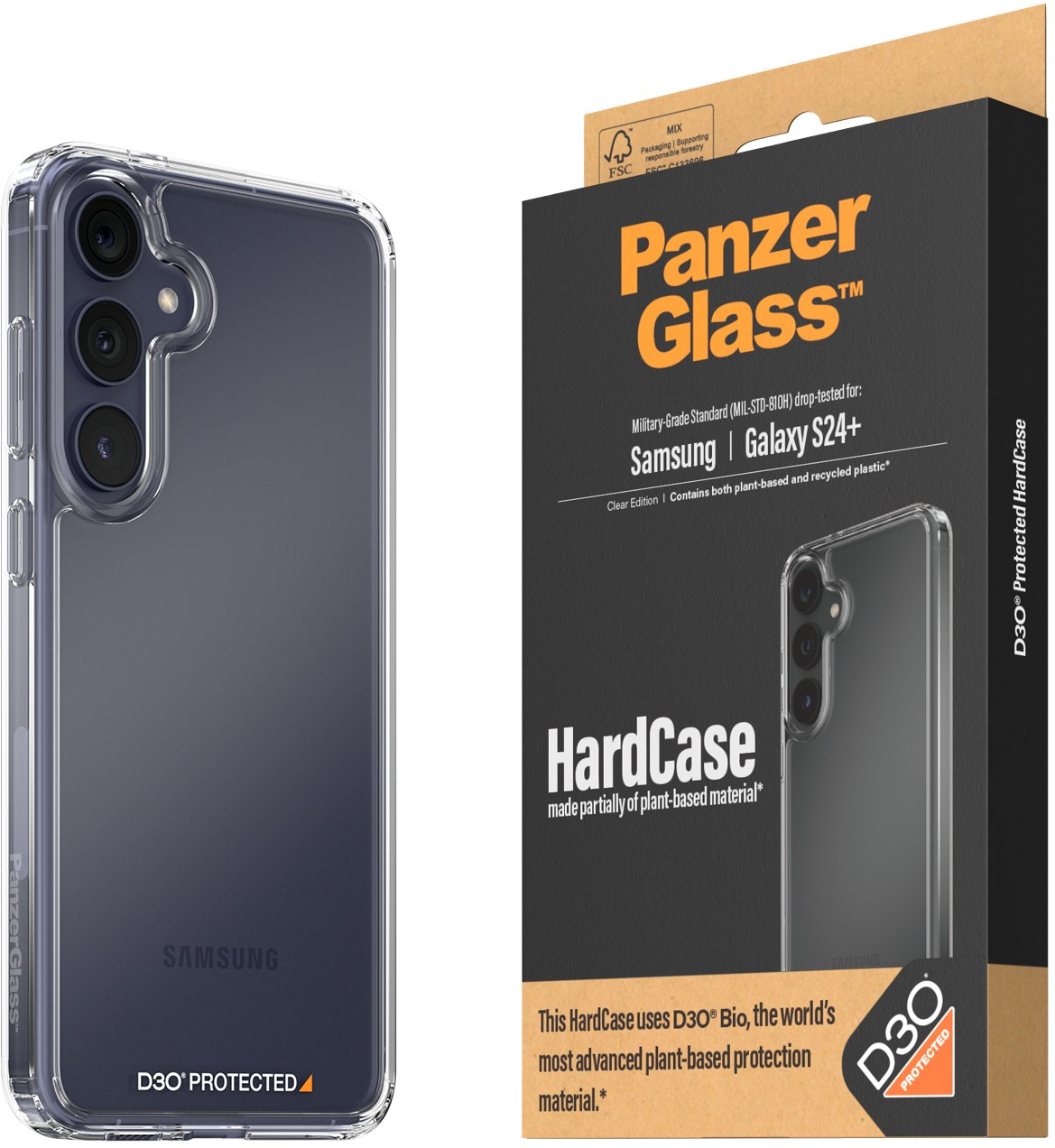 Чехол для смартфона PanzerGlass HardCase with D3O Samsung Galaxy S24 Plus Transparent (PG_1211) - Фото 1