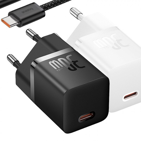 Фото - Мережевий зарядний пристрій Baseus GaN5 Fast Charger(mini) 1C 30W EU Cluster Black (P10110902113-00)