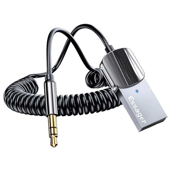 Фото - Адаптер мережі Bluetooth USB Essager Bluetooth 5.0 Aux Adapter Car Wireless Receiver USB to 3.5mm Jack Audio Music Mic Handsfree Car Kit Speaker Transm