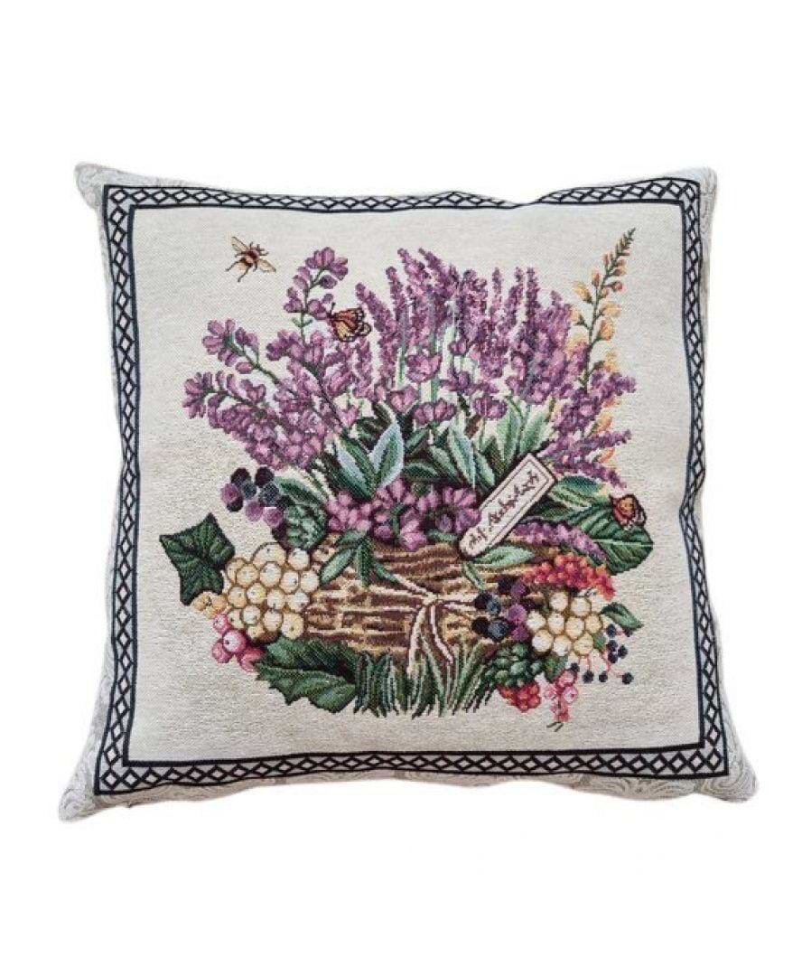 Подушка декоративна Прованс Лавандове поле Кошик лава 45х45 см (026061)